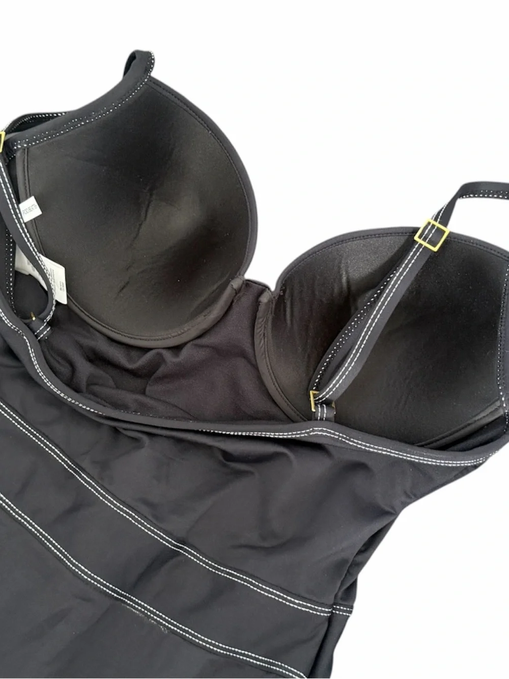 Bleu Rod Beattie Black One-Piece Swimsuit with Contrast Stitching